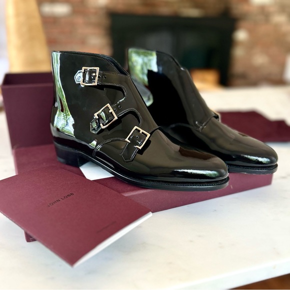 HAND CRAFTED IN UK_WEARABLE ART! Rare Patent Leather John Lobb Willow! - Picture 4 of 16